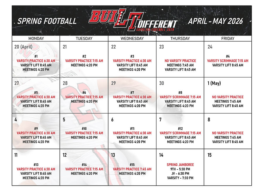 Spring Schedule